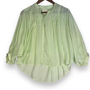 Maeve Anthropologie Mint Green Brynna Balloon Batwing Sleeve Blouse‎ Romantic XS